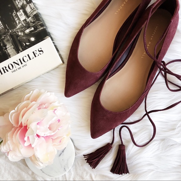Loeffler Randall Shoes - Loeffler Randall suede lace up tassel flats